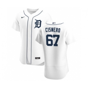 Men's Nike Detroit Tigers #67 Jose Cisnero White Home 2020 Authentic Player Baseball Jersey