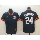 Men's  Nike Majestic Detroit Tigers #24 Miguel Cabrera  M&N Navy Blue MLB Jersey