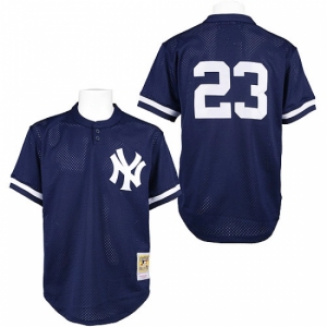 Men's Mitchell and Ness 1995 New York Yankees #23 Don Mattingly Replica Blue Throwback MLB Jersey