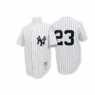 Men's Mitchell and Ness New York Yankees #23 Don Mattingly Replica White Throwback MLB Jersey