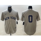 Men's New York Yankees #0 Marcus Stroman Grey Cool Base Stitched Baseball Jersey