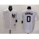 Men's New York Yankees #0 Marcus Stroman White Cool Base Stitched Jersey