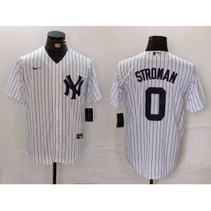 Men's New York Yankees #0 Marcus Stroman White Cool Base Stitched Jersey