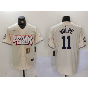 Men's New York Yankees #11 Anthony Volpe Cream Limited Stitched Baseball Jerseys