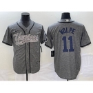 Men's New York Yankees #11 Anthony Volpe Grey Gridiron Cool Base Stitched Baseball Jersey