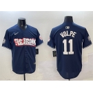 Men's New York Yankees #11 Anthony Volpe Navy Bronx Graffiti Vapor Limited Stitched Baseball Jersey