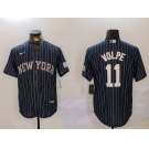 Men's New York Yankees #11 Anthony Volpe Navy Pinstripe Fashion Cool Base Jersey