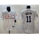Men's New York Yankees #11 Anthony Volpe White Bronx Graffiti Vapor Limited Stitched Baseball Jersey