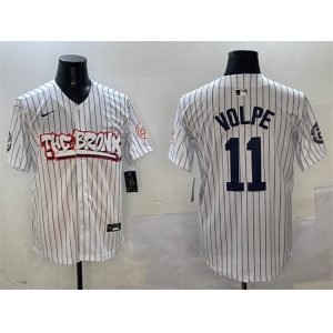 Men's New York Yankees #11 Anthony Volpe White Bronx Graffiti Vapor Limited Stitched Baseball Jersey