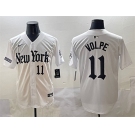 Men's New York Yankees #11 Anthony Volpe White 'Gothic Legacy Edition' Vapor Premier Limited Stitched Baseball Jersey
