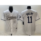 Men's New York Yankees #11 Anthony Volpe White With Patch Cool Base Stitched Baseball Jersey