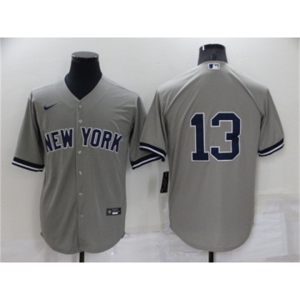 Men's New York Yankees #13 Alex Rodriguez Gray Cool Base Stitched Baseball Jersey