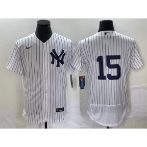 Men's New York Yankees #15 Thurman Munson White Flex Base Stitched Baseball Jersey