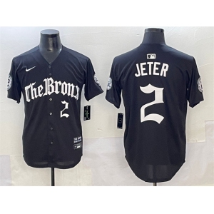 Men's New York Yankees #2 Derek Jeter Black 'Gothic Legacy Edition' Vapor Premier Limited Stitched Baseball Jersey