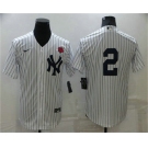 Men's New York Yankees #2 Derek Jeter NEW White No Name Stitched MLB Nike Cool Base Throwback Jersey