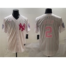 Men's New York Yankees #2 Derek Jeter Pink With Patch Limited Stitched Baseball Jersey