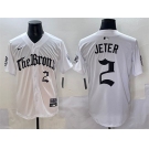 Men's New York Yankees #2 Derek Jeter White 'Gothic Legacy Edition' Vapor Premier Limited Stitched Baseball Jersey