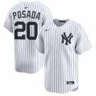 Men's New York Yankees #20 Jorge Posada White Cool Base Stitched Baseball Jersey