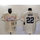 Men's New York Yankees #22 Juan Soto Cream Limited Stitched Baseball Jerseys