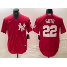 Men's New York Yankees #22 Juan Soto Red Fashion Cool Base Jersey