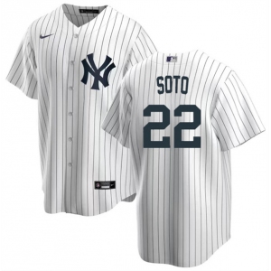 Men's New York Yankees #22 Juan Soto White Cool Base Stitched Baseball JerseyMen's New York Yankees #22 Juan Soto White Cool Base Stitched Baseball Jersey