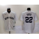 Men's New York Yankees #22 Juan Soto White Cool Base Stitched Baseball Jersey