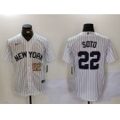 Men's New York Yankees #22 Juan Soto White Cool Base Stitched Baseball Jerseys