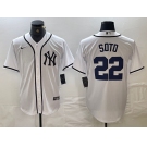 Men's New York Yankees #22 Juan Soto White Fashion Cool Base Jersey