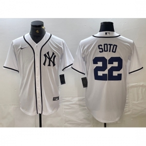 Men's New York Yankees #22 Juan Soto White Fashion Cool Base Jersey