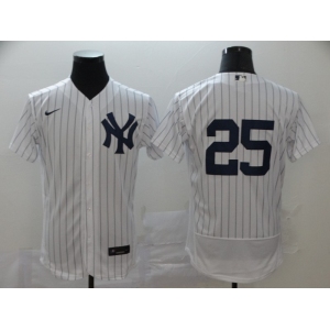 Men's New York Yankees #25 Gleyber Torres White Home Flex Base Authentic Collection Baseball Jersey