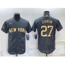 Men's New York Yankees #27 Giancarlo Stanton Grey 2022 All Star Stitched Flex Base Nike Jersey