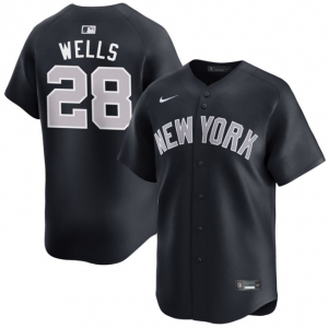 Men's New York Yankees #28 Austin Wells Navy 2025 Alternate Limited Stitched Baseball Jersey