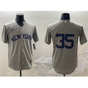 Men's New York Yankees #35 Cody Bellinger Gray Cool Base Stitched Baseball Jersey