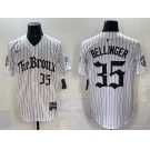 Men's New York Yankees #35 Cody Bellinger White Pinstripe 'Gothic Legacy Edition' Vapor Premier Limited Stitched Baseball Jersey