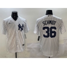 Men's New York Yankees #36 Clarke Schmidt White Cool Base Stitched Baseball Jersey