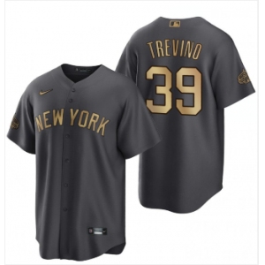 Men's New York Yankees #39 Jose Trevino Charcoal 2022 All-Star Cool Base Stitched Baseball Jersey