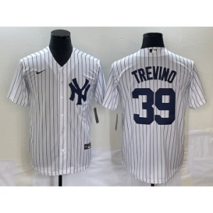 Men's New York Yankees #39 Jose Trevino White Cool Base Stitched Baseball Jersey