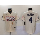 Men's New York Yankees #4 Lou Gehrig Cream Limited Stitched Baseball Jerseys