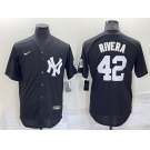 Men's New York Yankees #42 Mariano Rivera Black Stitched Nike Cool Base Throwback Jersey