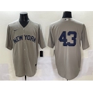 Men's New York Yankees #43 Jonathan Loáisiga Gray Cool Base Stitched Baseball Jersey