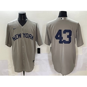 Men's New York Yankees #43 Jonathan Loáisiga Gray Cool Base Stitched Baseball Jersey