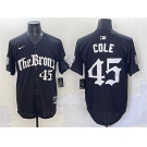 Men's New York Yankees #45 Gerrit Cole Black 'Gothic Legacy Edition' Vapor Premier Limited Stitched Baseball Jersey