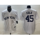 Men's New York Yankees #45 Gerrit Cole White 2024 Cool Base Stitched Jersey