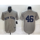 Men's New York Yankees #46 Andy Pettitte 2021 Grey Field of Dreams Cool Base Stitched Baseball Jersey