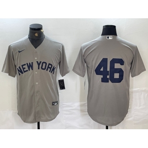 Men's New York Yankees #46 Andy Pettitte 2021 Grey Field of Dreams Cool Base Stitched Baseball Jersey