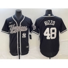 Men's New York Yankees #48 Anthony Rizzo Black With Patch Cool Base Stitched Baseball Jersey