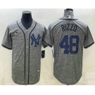 Men's New York Yankees #48 Anthony Rizzo Grey Gridiron Cool Base Stitched Jersey