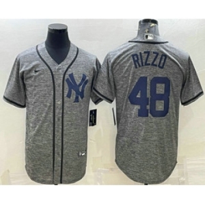 Men's New York Yankees #48 Anthony Rizzo Grey Gridiron Cool Base Stitched Jersey