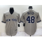 Men's New York Yankees #48 Anthony Rizzo Grey Stitched MLB Nike Cool Base Throwback Jersey