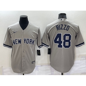 Men's New York Yankees #48 Anthony Rizzo Grey Stitched MLB Nike Cool Base Throwback Jersey